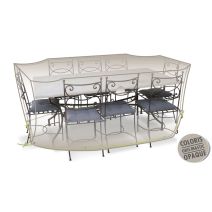 Housse pour table rectangle + 8/10 chaises L 290 x l 130 x h 70 cm gris mastic opaque - JARDILINE